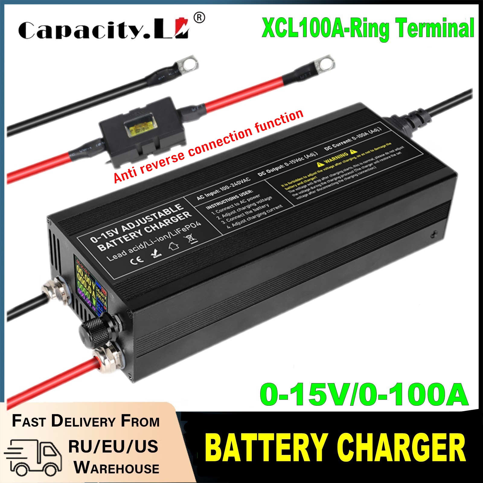 Cargador de Batería Ajustable  - 84V 20A Smart Charger reseña y precio